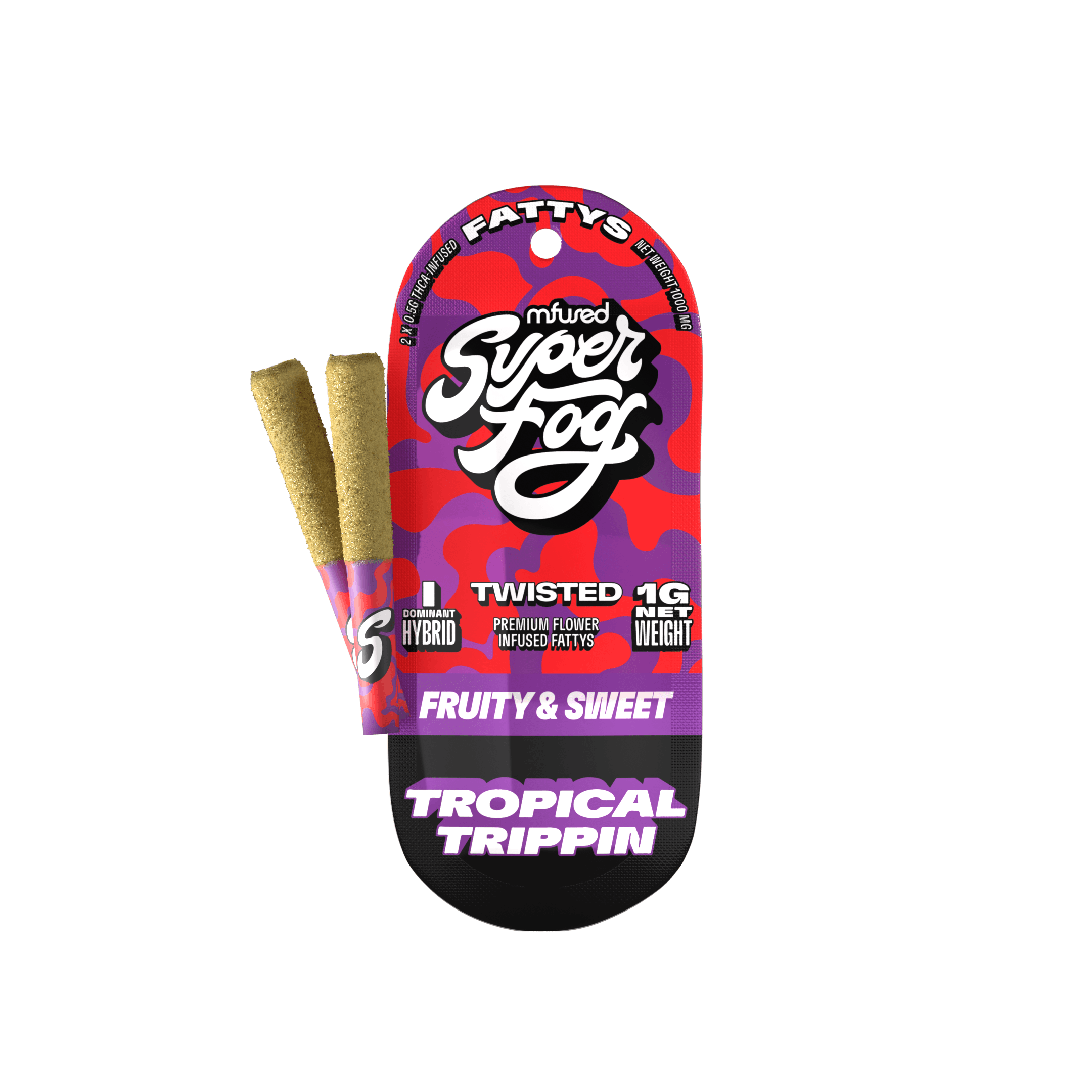 Mfused Super Fog - Twisted Fattys - Infused Preroll 2pk - Tropical Trippin (I) (1.0g)