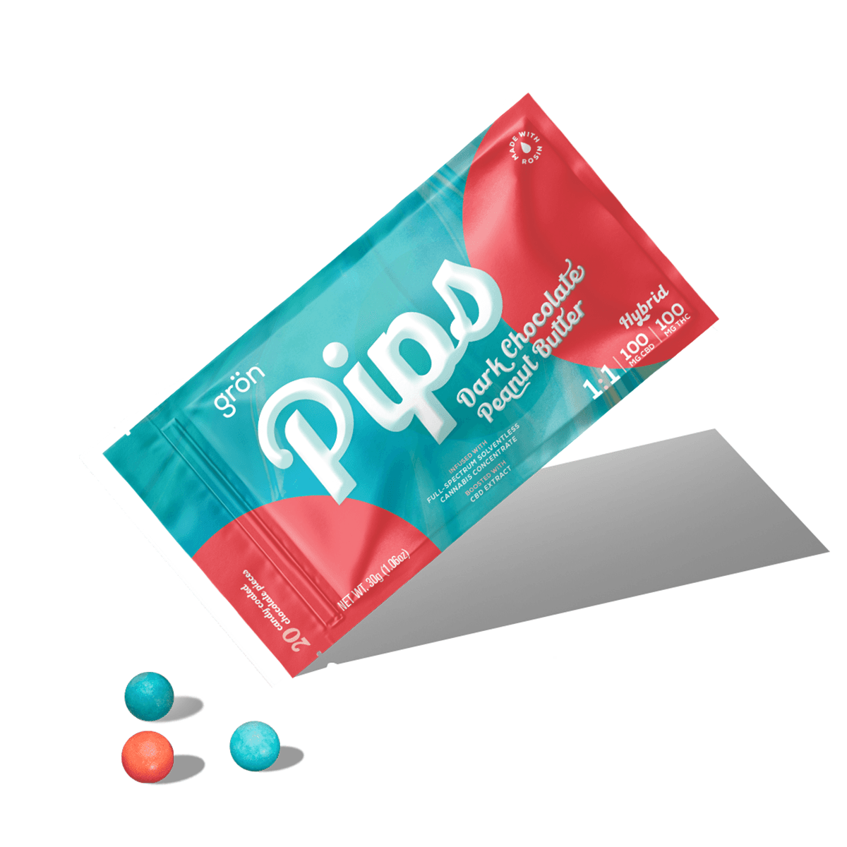 Dark Chocolate Peanut Butter Pips [1:1 THC:CBD] 20pk