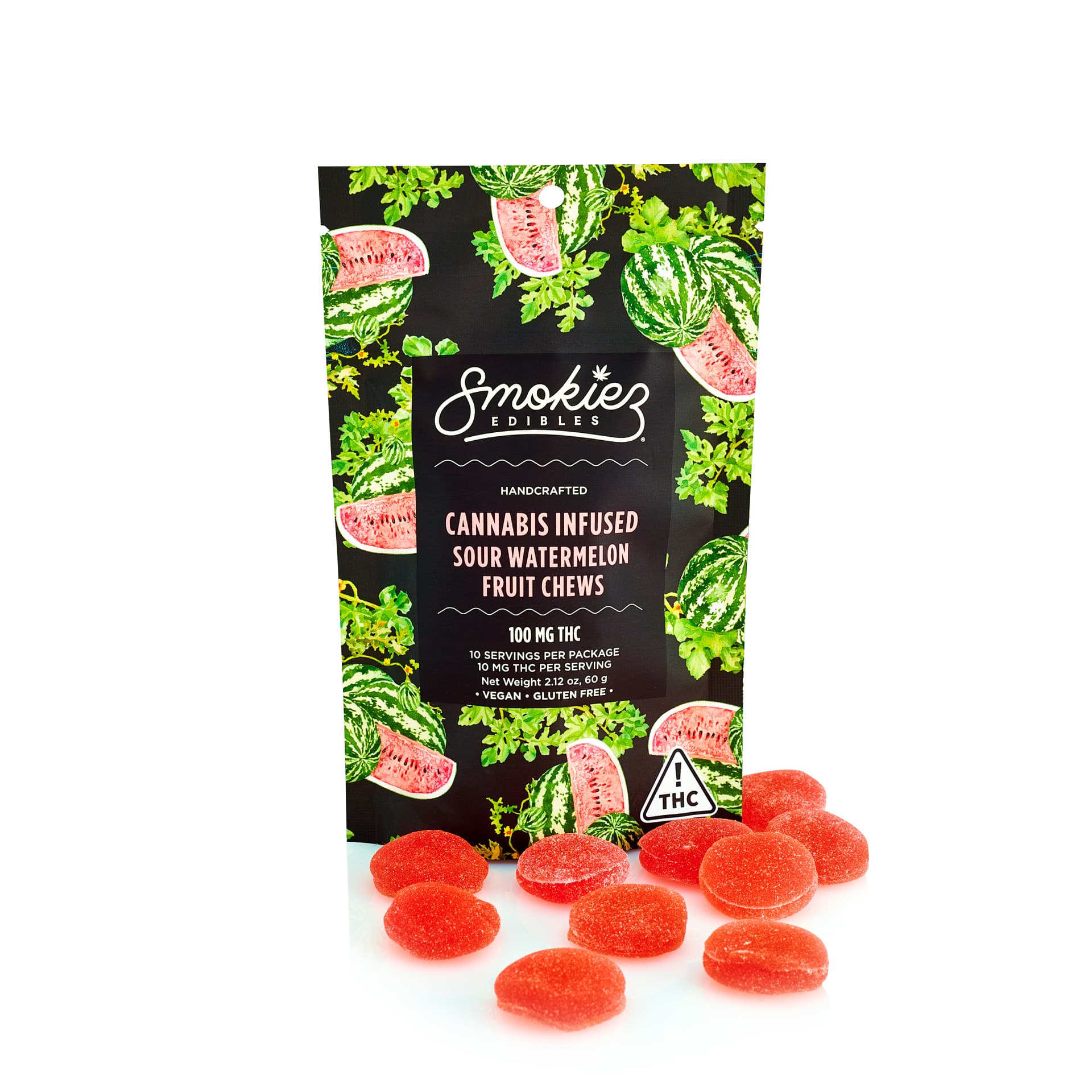 Sour Watermelon Hybrid  100mg THC Fruit Chews