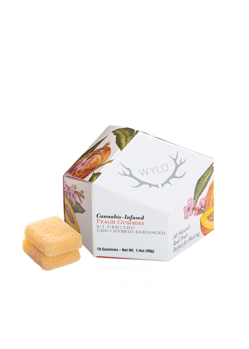 Wyld Peach 2:1 CBD:THC Gummies 5mg 10pk