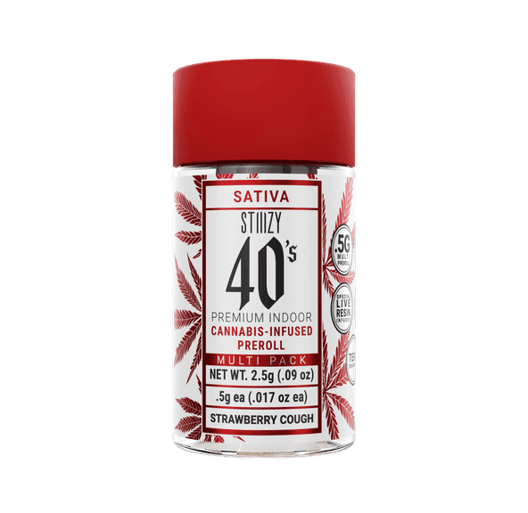 STIIIZY 40's Strawberry Cough (S) Infused Pre-Roll Multipack 0.5g 4pk