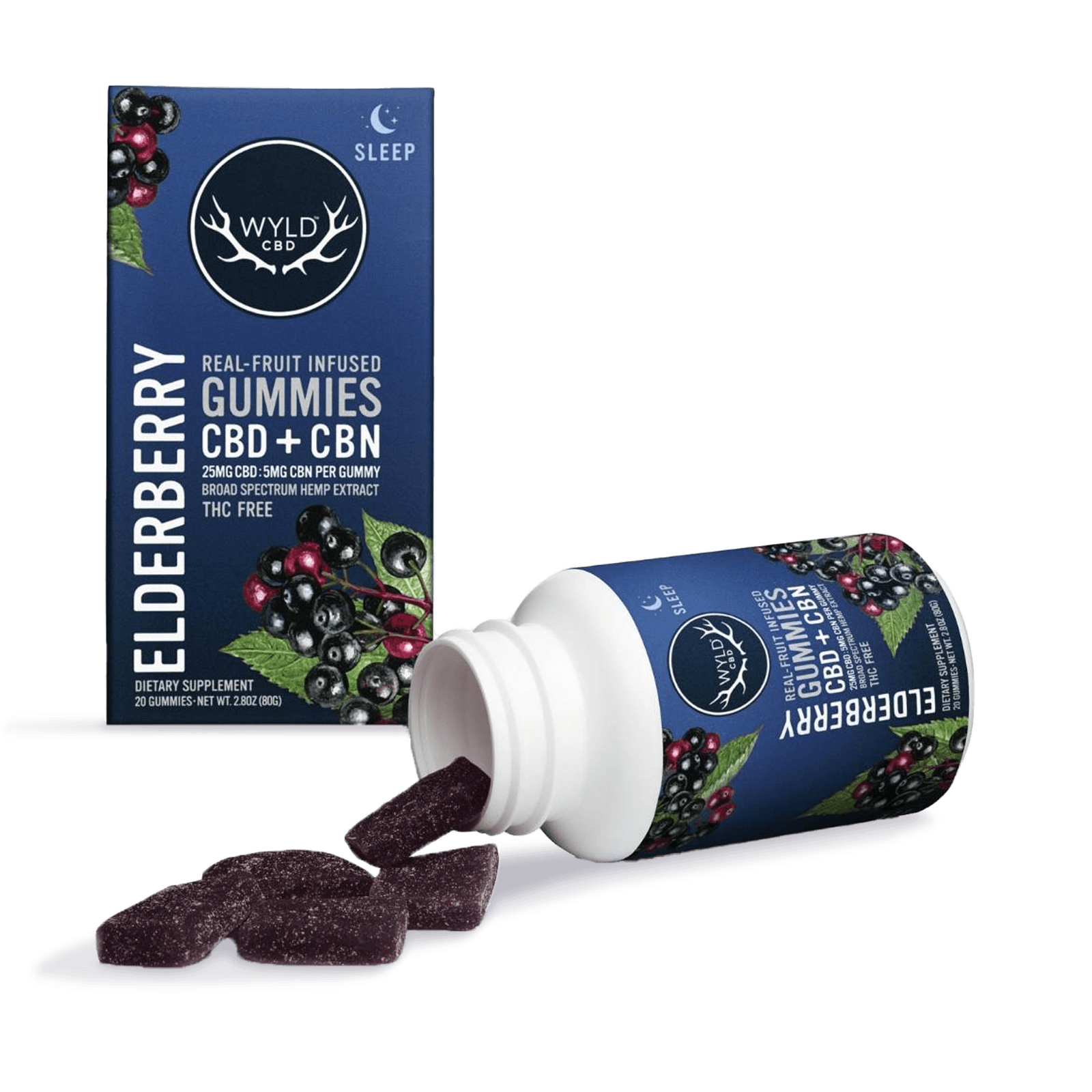 Wyld | Elderberry 5:1 CBD:CBN Gummies | 500mg