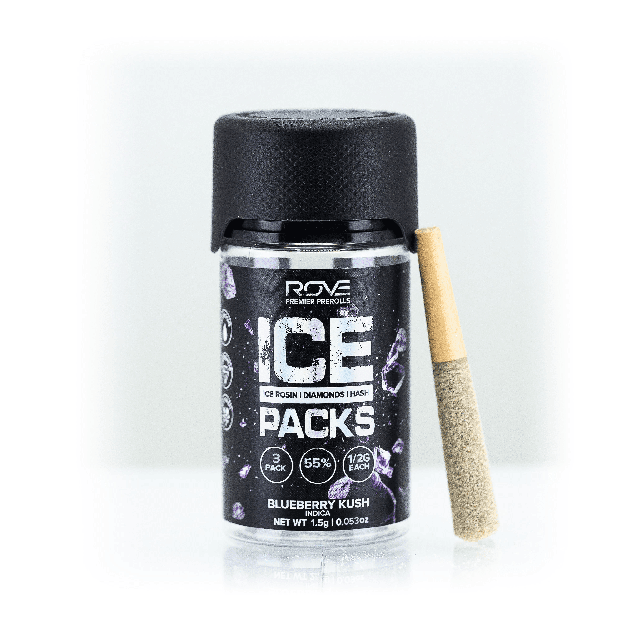 Rove Ice Packs Blueberry Kush .5g Infused Preroll 3pk