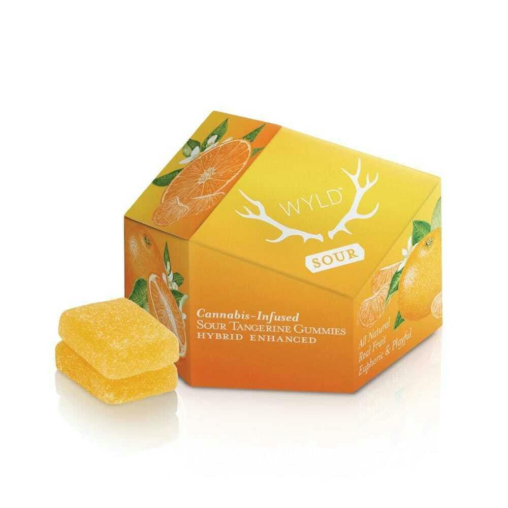 WYLD | Sour Tangerine Hybrid Enhanced Gummies | 100mg | 10ct | 10mg/ea
