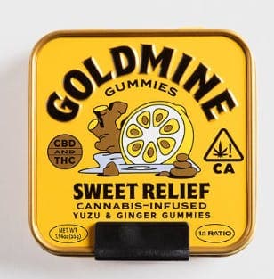 Goldmine Gummies | Sweet Relief Yuzu & Ginger | 100mg | 10ct | 10mg/ea