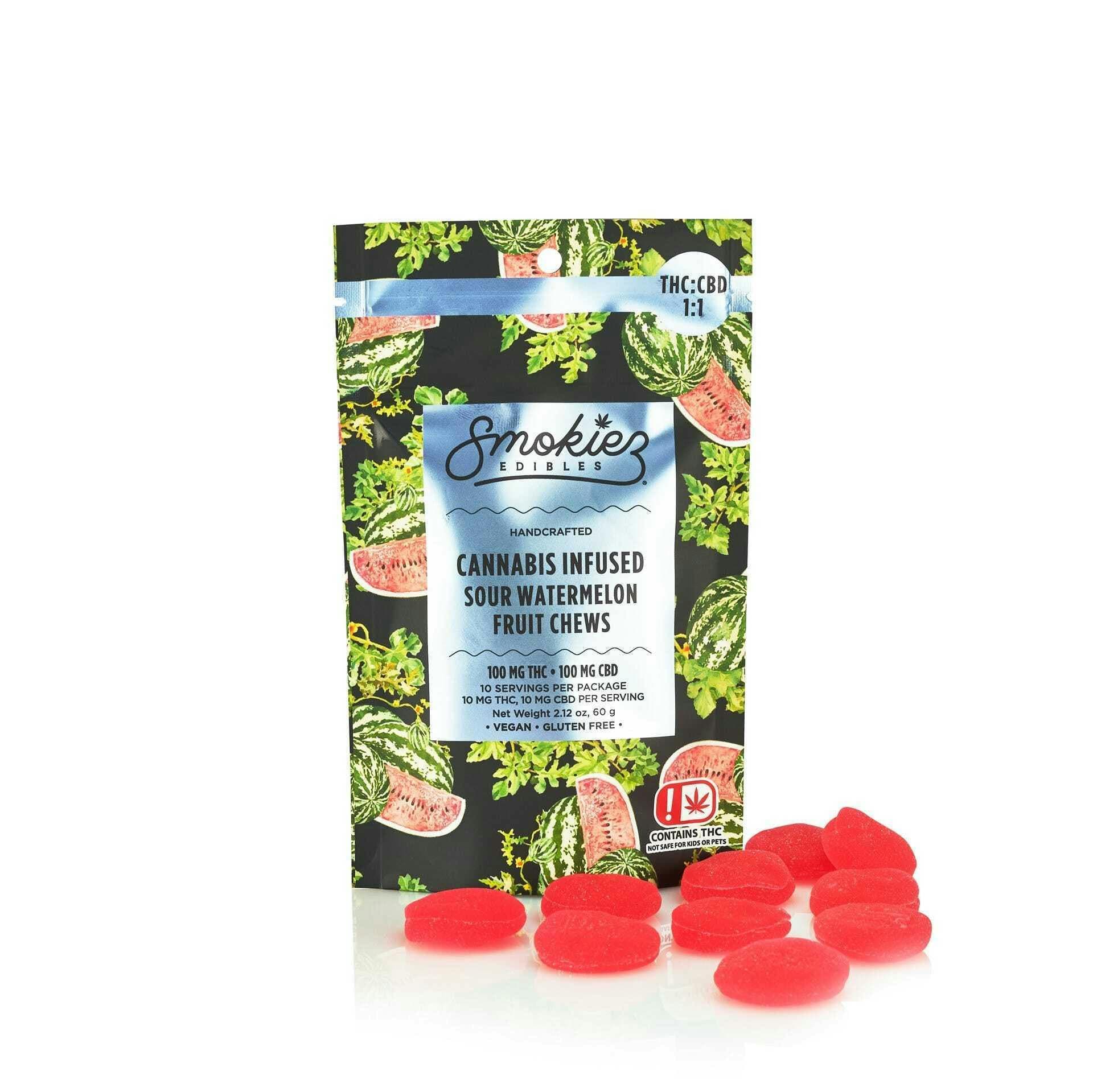 Sour Watermelon THC:CBD 1:1, 100mg THC/100 mg CBD