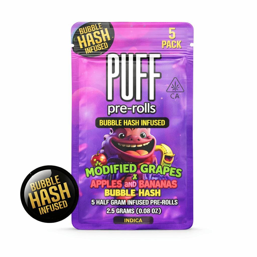 Modified Grape x Apple & Banana Bubble Hash - Infused Pre-Roll .5g - 5pk