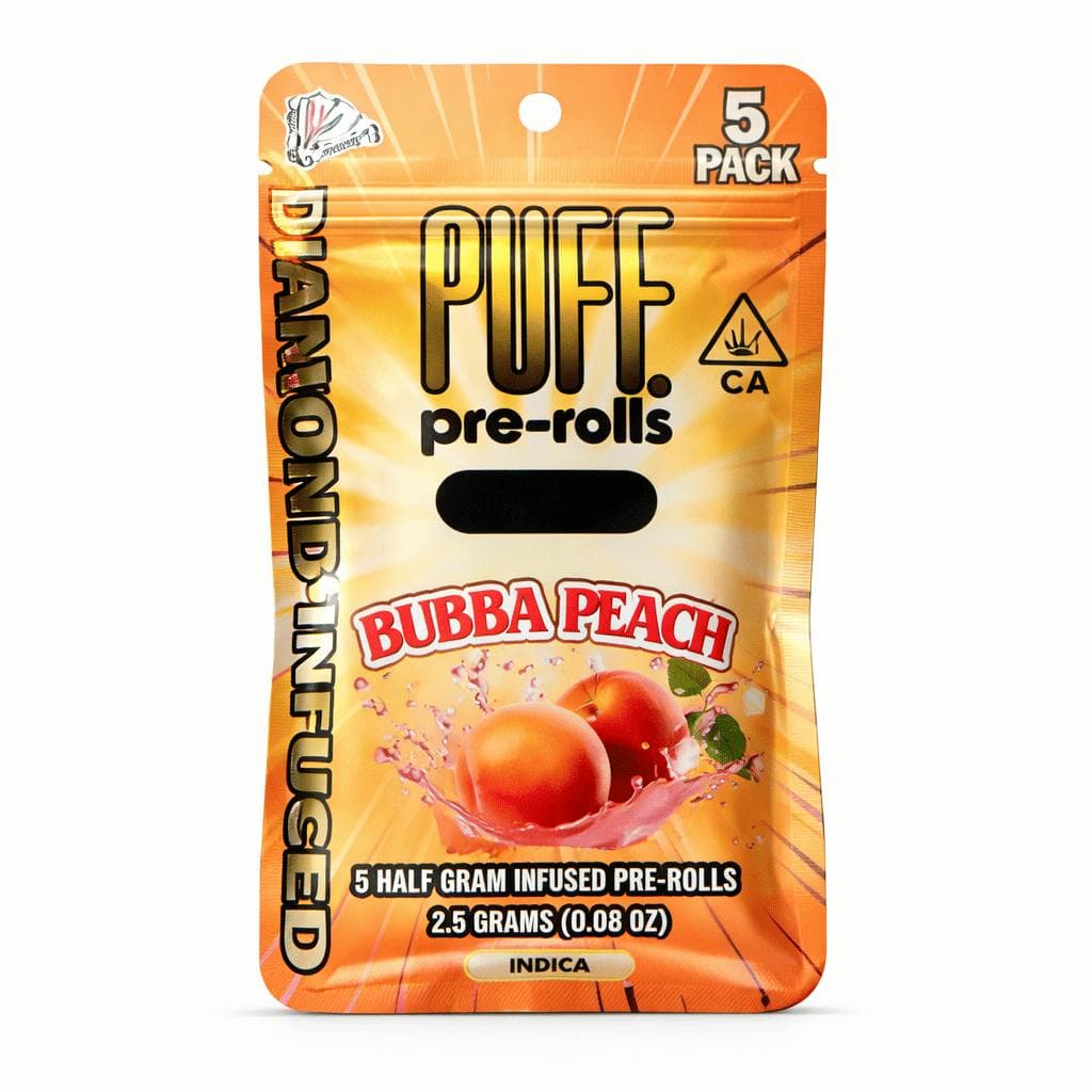Bubba Peach - Indica Triple Infused Pre Roll Pack .5g - 5pk