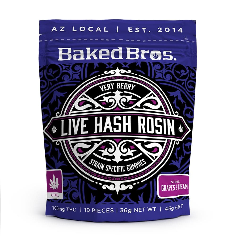 Baked Bros Live Hash Rosin Very Berry 100mg Gummies