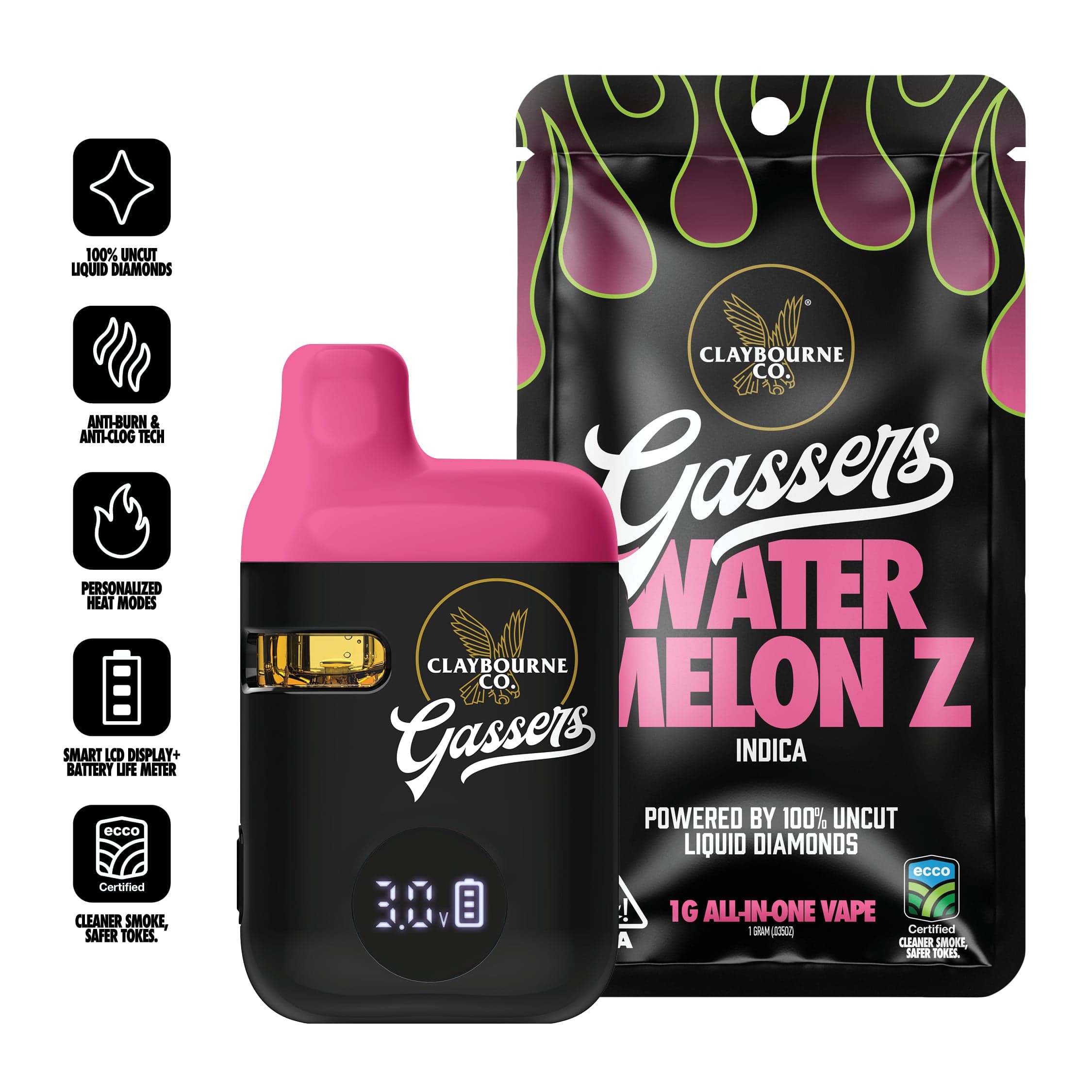 Watermelon Z (1g) - Gassers All-In-One Liquid Diamonds Vape